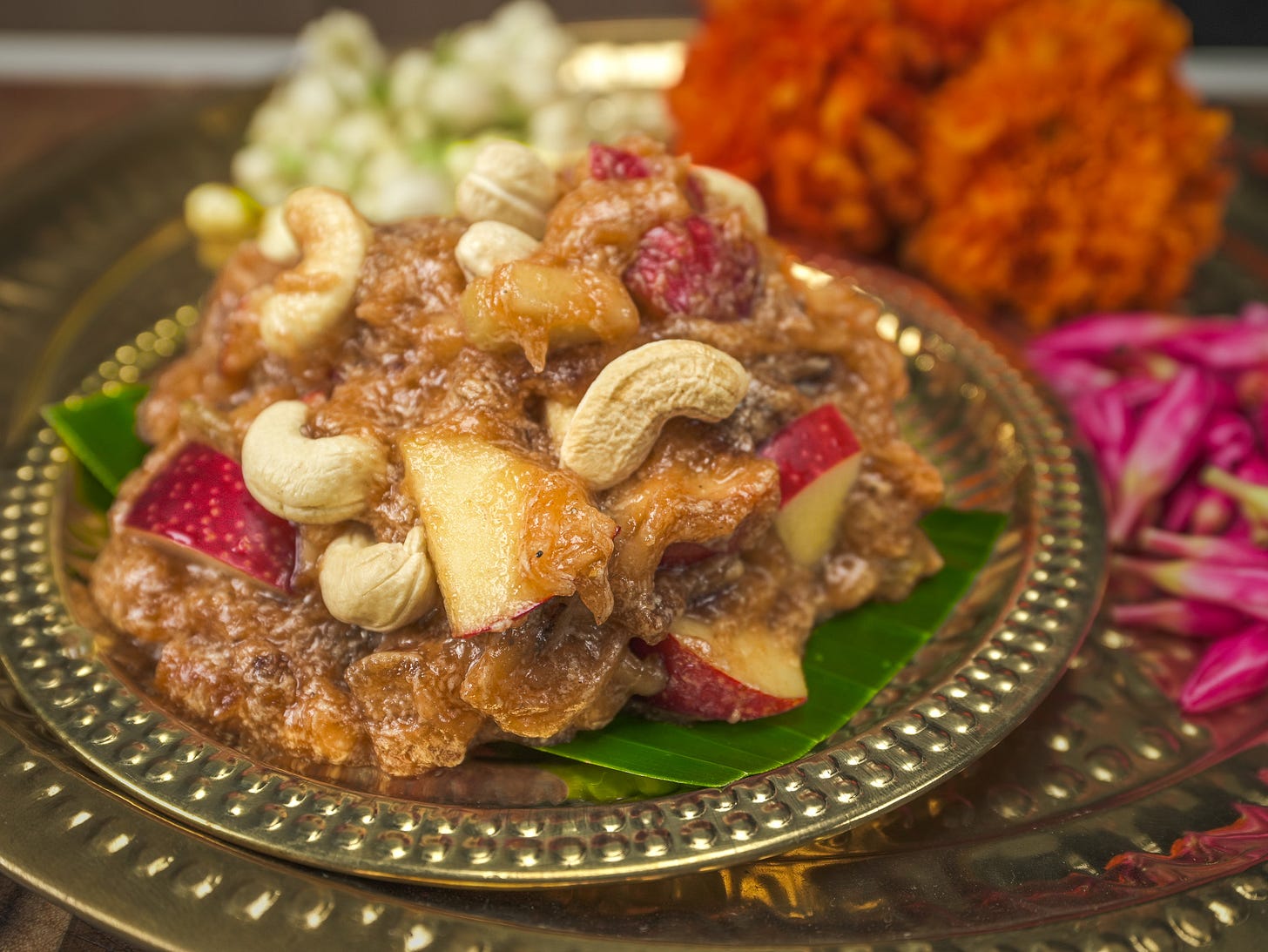 panchamirtham with apples and cashews