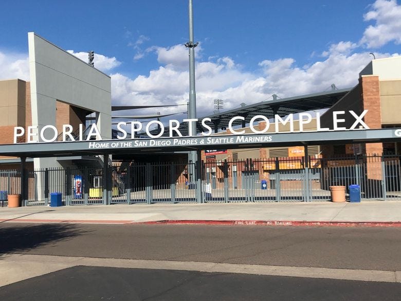 Mariners will be able to have fans at spring training games, but at less than 20% capacity. (Ryan Divish / The Seattle Times)