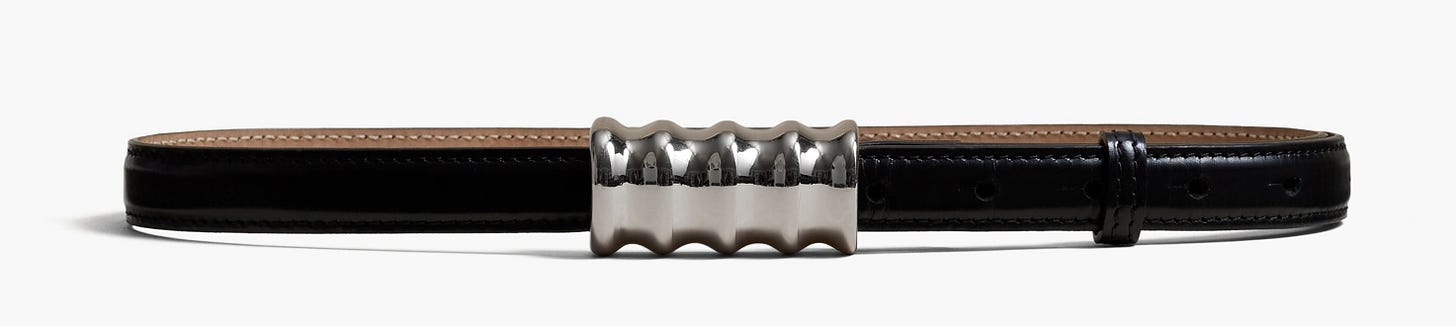 KHAITE  - Small Julius Belt in Black Leather with Silver