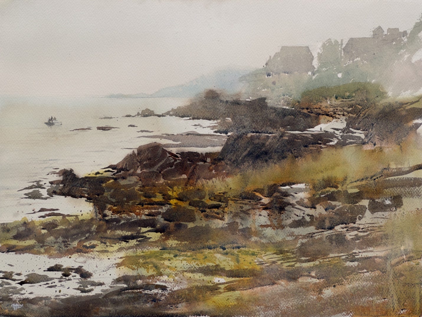 A watercolor painting of a rocky beach
AI-generated content may be incorrect.
