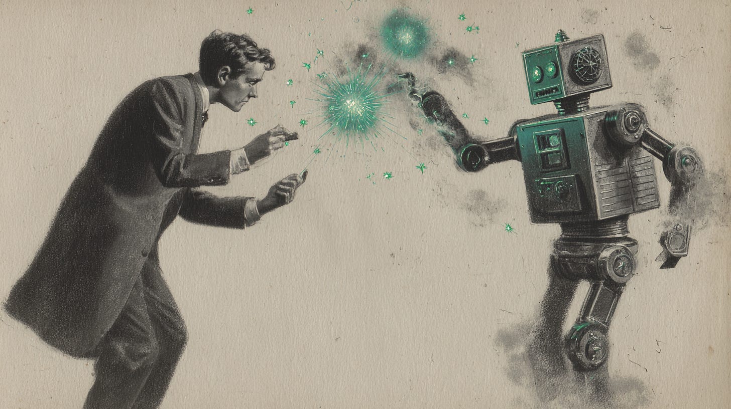 Man & Robot do Party Tricks