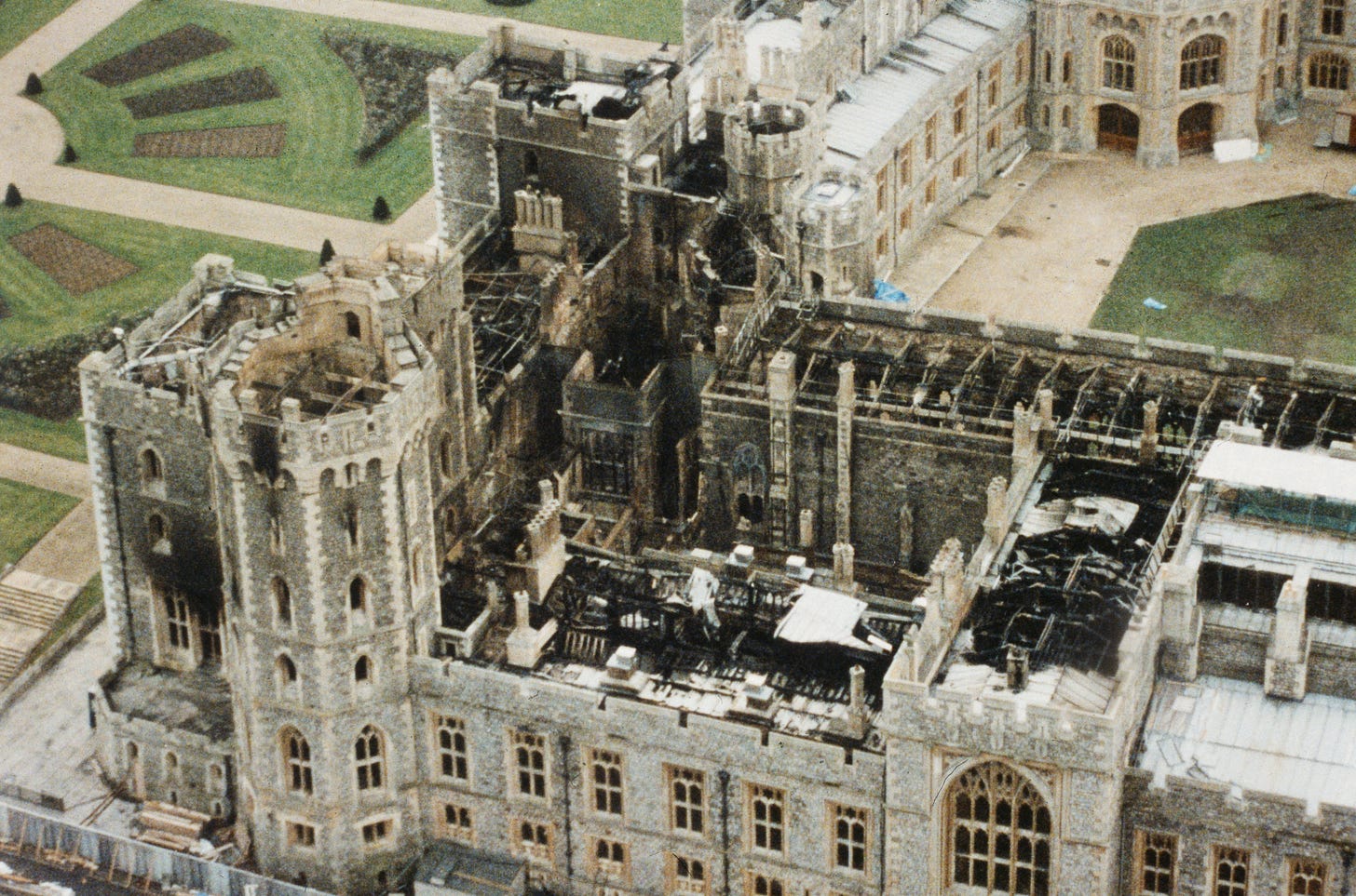 Fire-damaged sections of Windsor Castle Fire-damaged sections of Windsor Castle