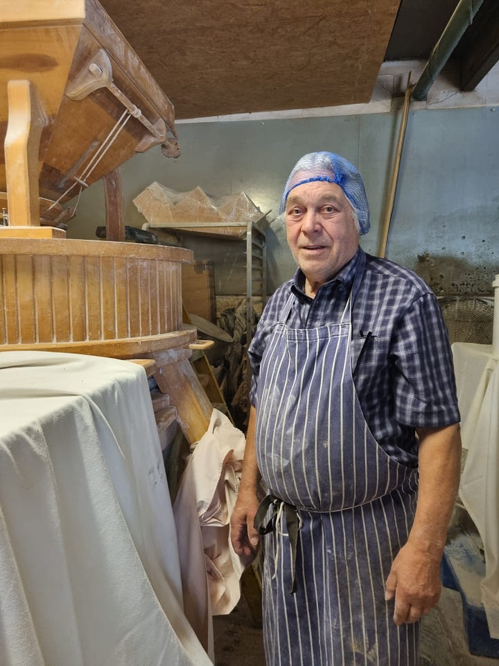 Milling flour from whole grains, Aston's Bakery