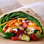Rainbow Veggie & Hummus Wrap with Sauerkraut