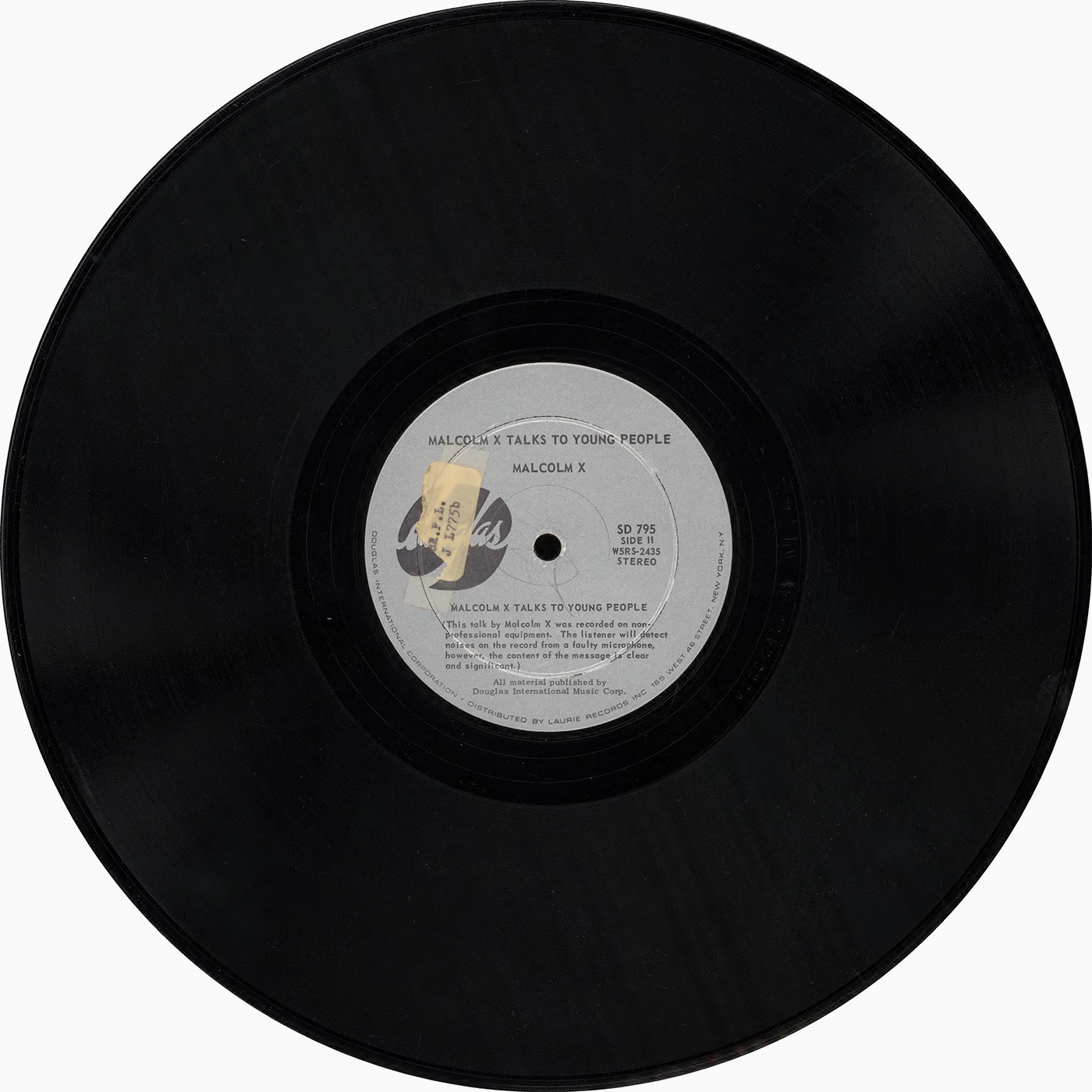 Malcolm X Talks To Young People, (Vinyl/LP), SD 795, Douglas, 1968