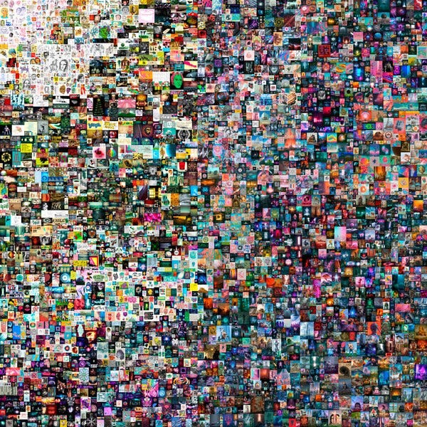 “Everydays — The First 5000 Days,” a composite work by the artist known as Beeple, will be for sale at Christie’s. He started working on “Everydays” 13 years ago, with pen and paper, but now mostly uses computer software.