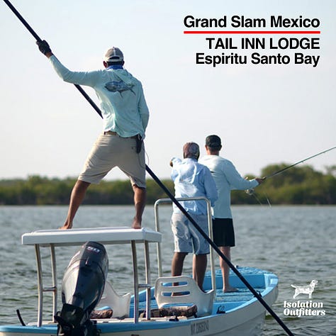 six images of hosted trips being operated by isolation outfitters in partnership with southflyfisher during 2026