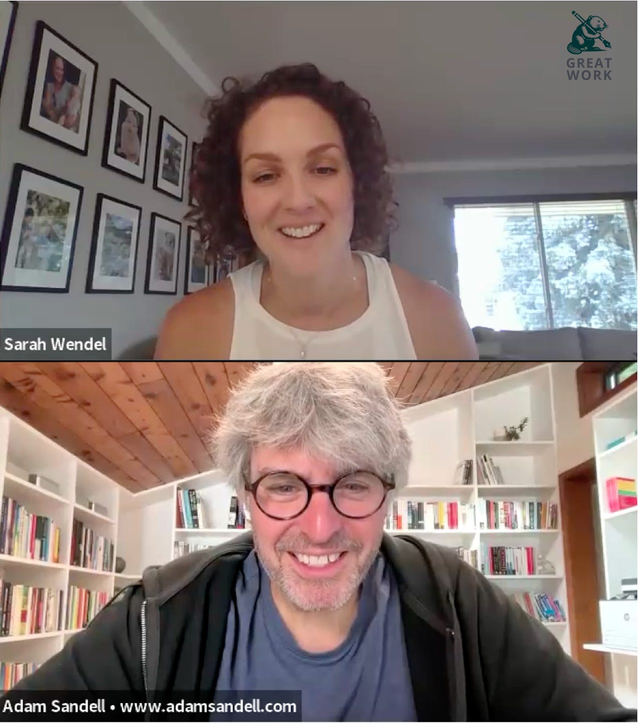 Zoom call—Sarah and me