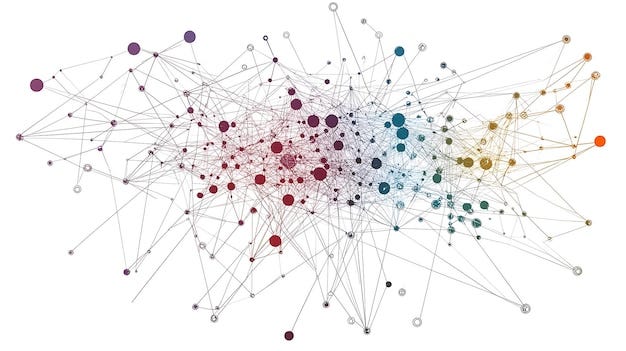 Abstract network graph visualization with nodes and connections | Premium  Photo