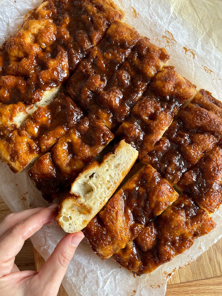 Sourdough Brunsviger with brown sugar glaze