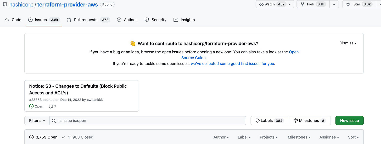 Terraform pinned issue