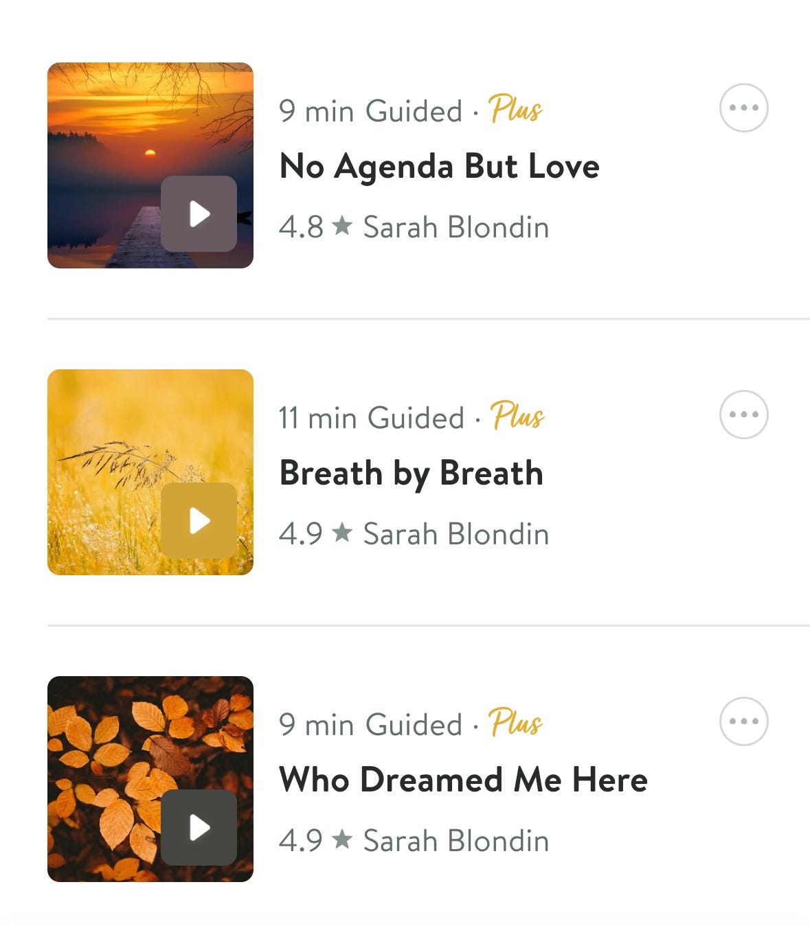 Sarah Blondin's guided meditations on Insight Timer