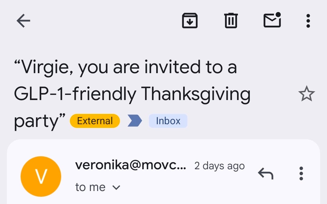 I Got Invited To A GLP-1 Thanksgiving. Here's What's On The Menu