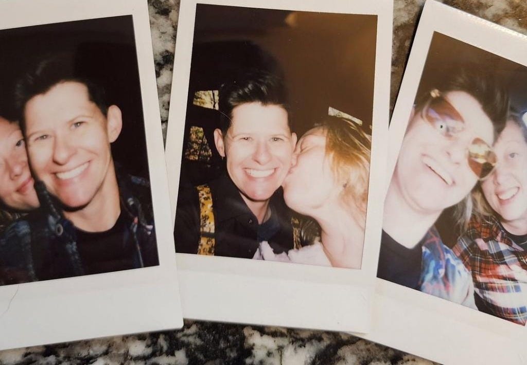 Collage of three Polaroid photos of Renee Nicole Good with her partner. Collage of three Polaroid photos of Renee Nicole Good with her partner.