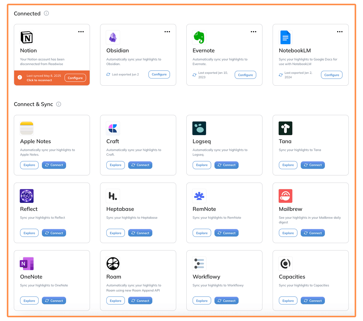 16 apps you can connect to export your highlights