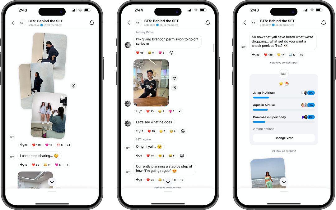 Examples of a closed brand community in the form of an Instagram broadcast channel. Examples of a closed brand community in the form of an Instagram broadcast channel.