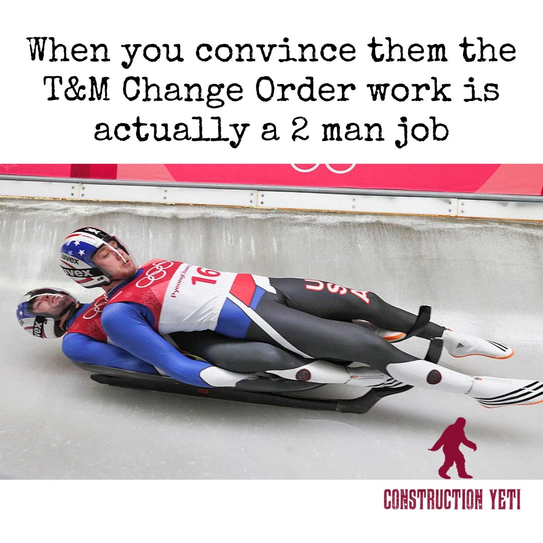 Inflated T&M Change Order meme