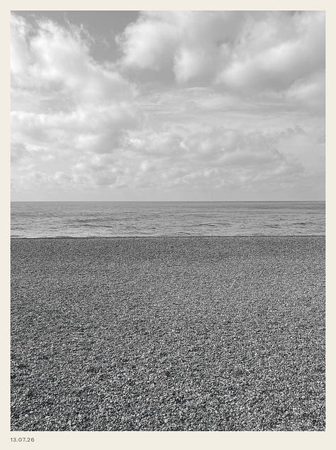 3 view of the English coast, in colour and monochrome