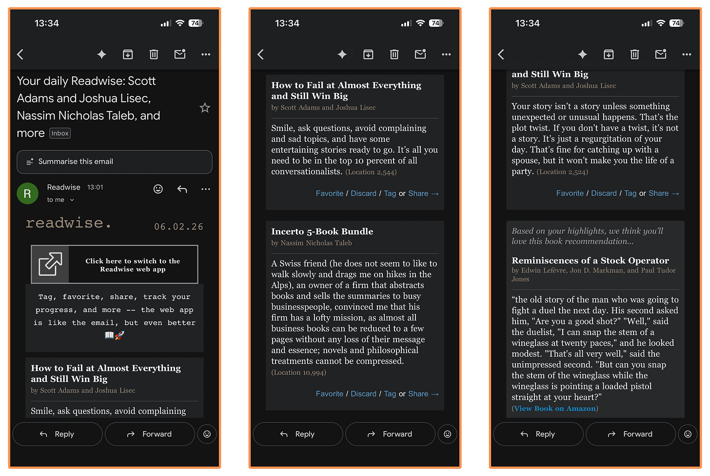 My Readwise Daily Review (email version)