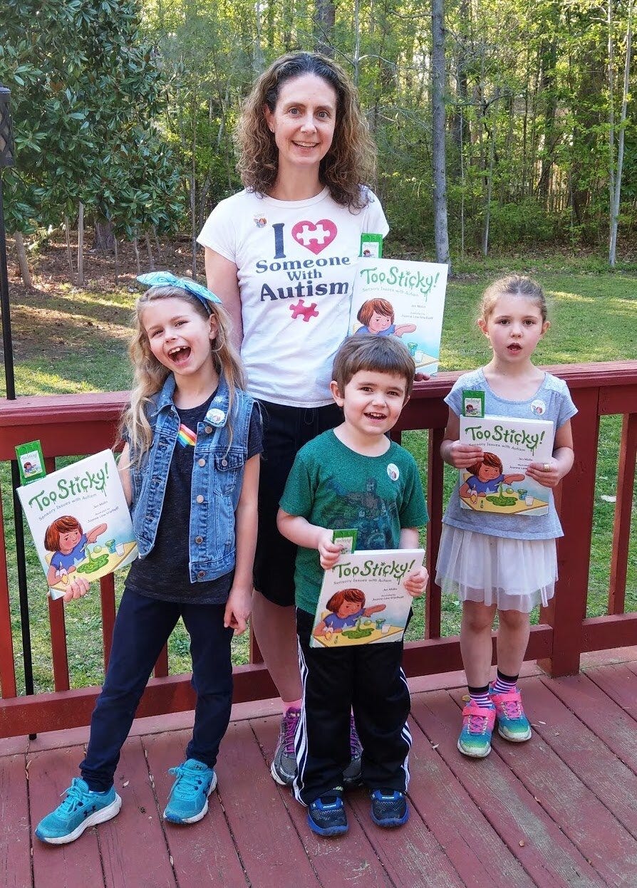 Jen Malia and her kids celebrate TOO STICKY!