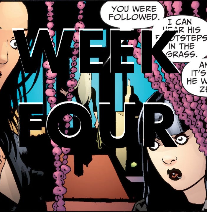 May be a graphic of text that says 'YOU WERE FOLLOWED. I CAN JIFAR AR HIS OTSTEPS IN THE GRASS. AN IT'S HE w Z EOUR ? 111'