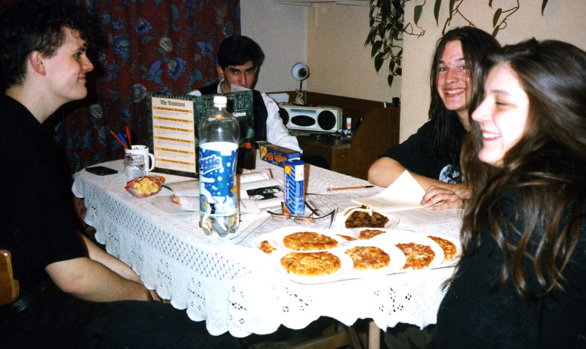 A group of young people playing Vampire The Masquerade RPG