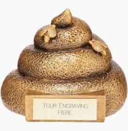 Trophy superstore no.2 stinky poo award trophy - free engraving - size 70mm