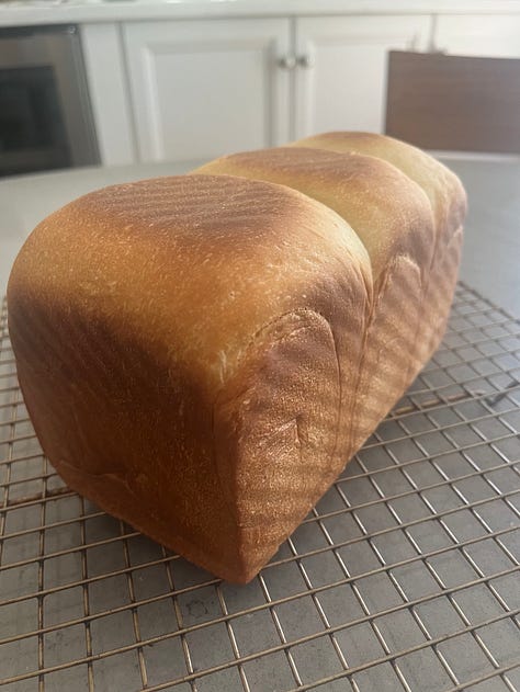 Photos of three different breads: classic white bread, milk bread, and no-knead cheese bread