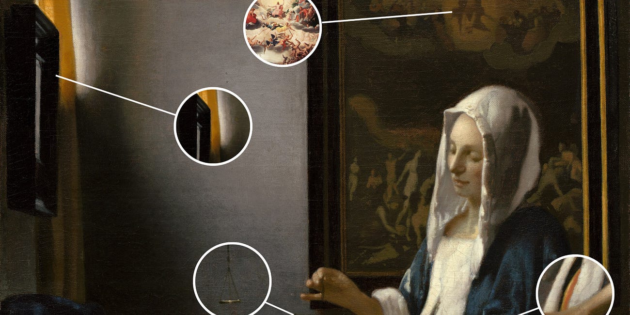 Vermeer's Woman Holding a Balance, Detail by Detail