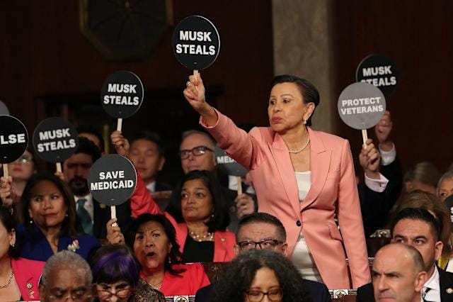 Democrats mercilessly mocked for protesting Trump speech with paddles: 'It  is giving bingo!'