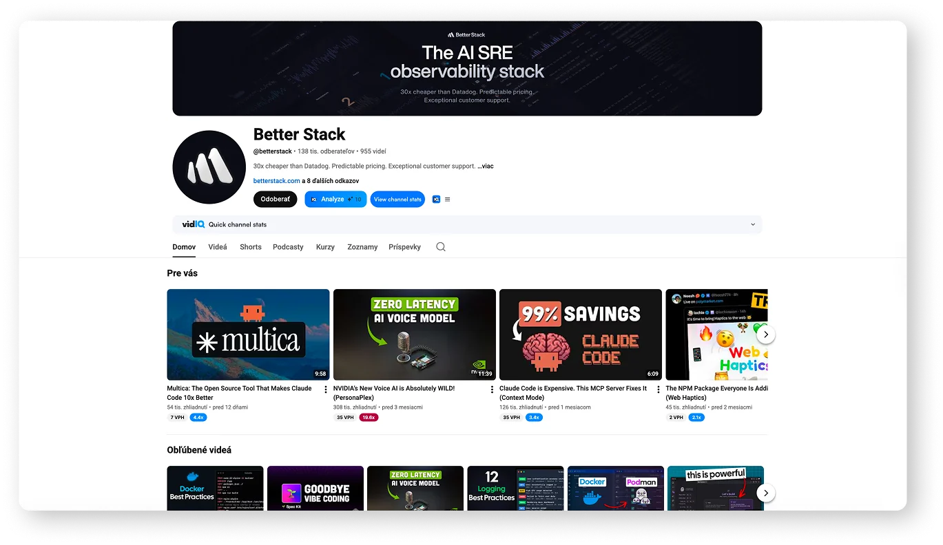 Better Stack YouTube channel Better Stack YouTube channel