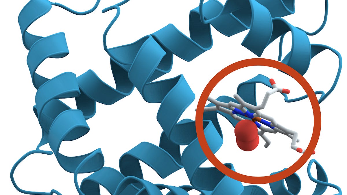 3D protein structure unfolding with pharmaceutical company logos and open-source code overlay