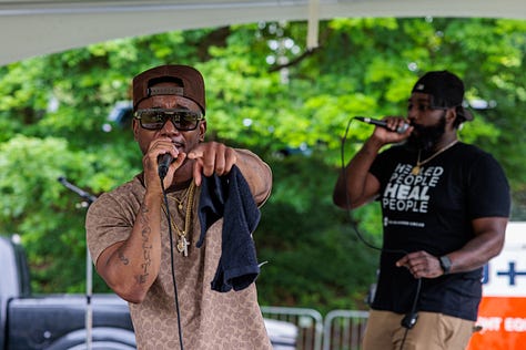 performers on the main stage at yellow spring street fair