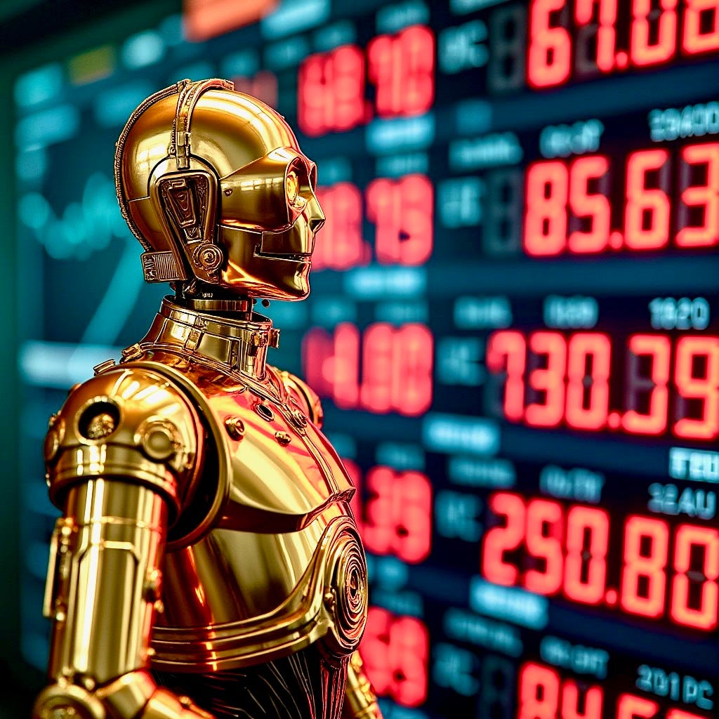 A robot standing in front of a digital board

AI-generated content may be incorrect.