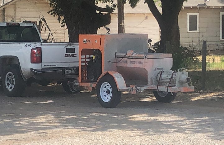 Left: Concrete Pump Before.  Right: Concrete Pump After