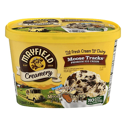 Mayfield Denali Moose Tracks Ice Cream Tub - 1.5 Quart | Ice Cream | DeCA