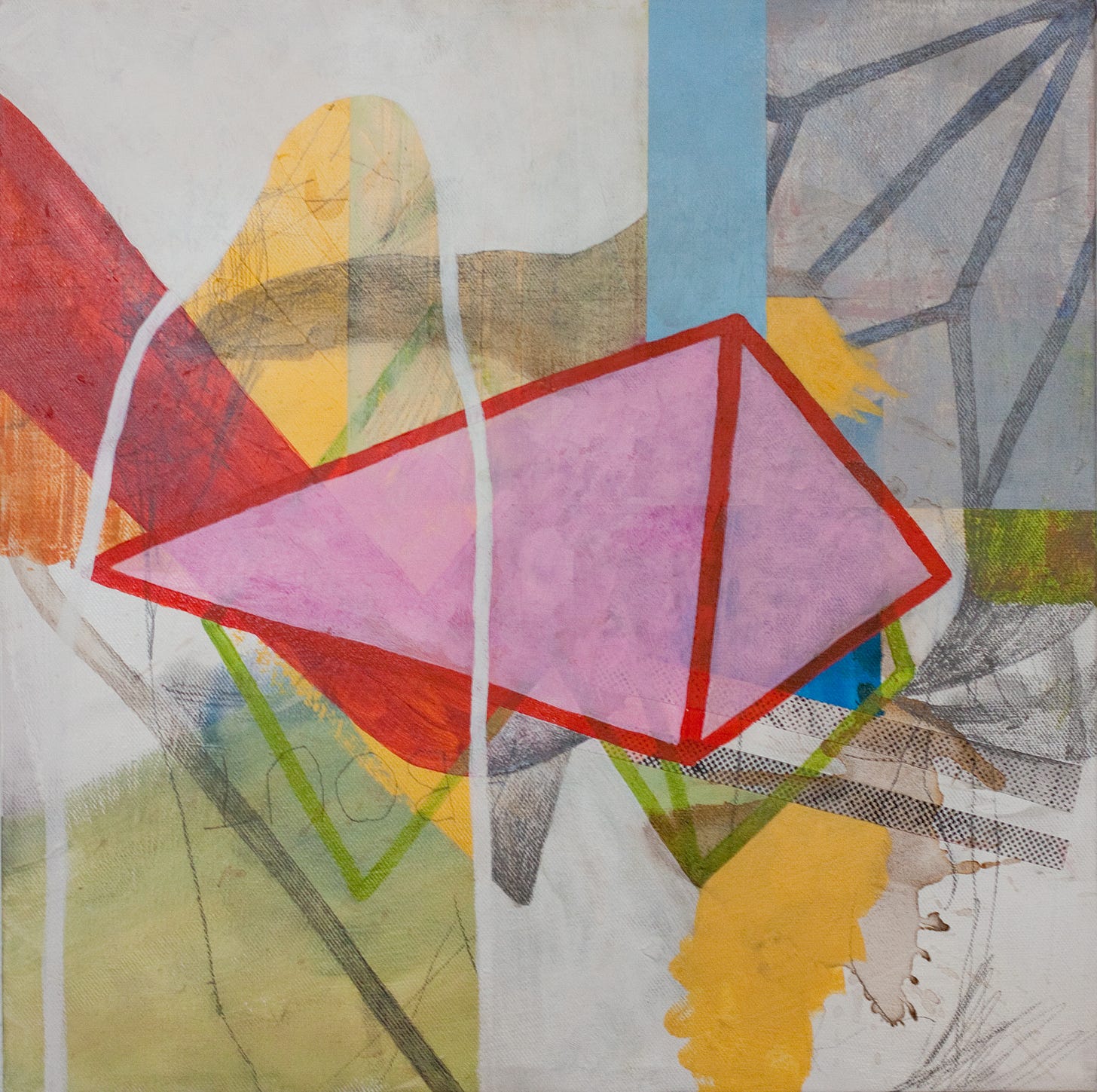 abstract painting featuring shrouded silhouette