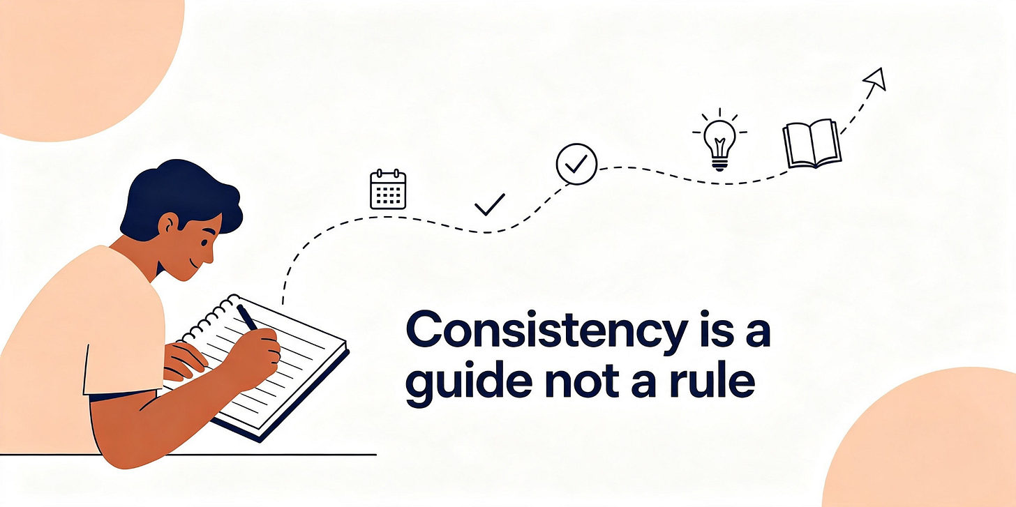Consistency is a guide not a rule illustration. Pro Vector by Ms. Glayring at Substack