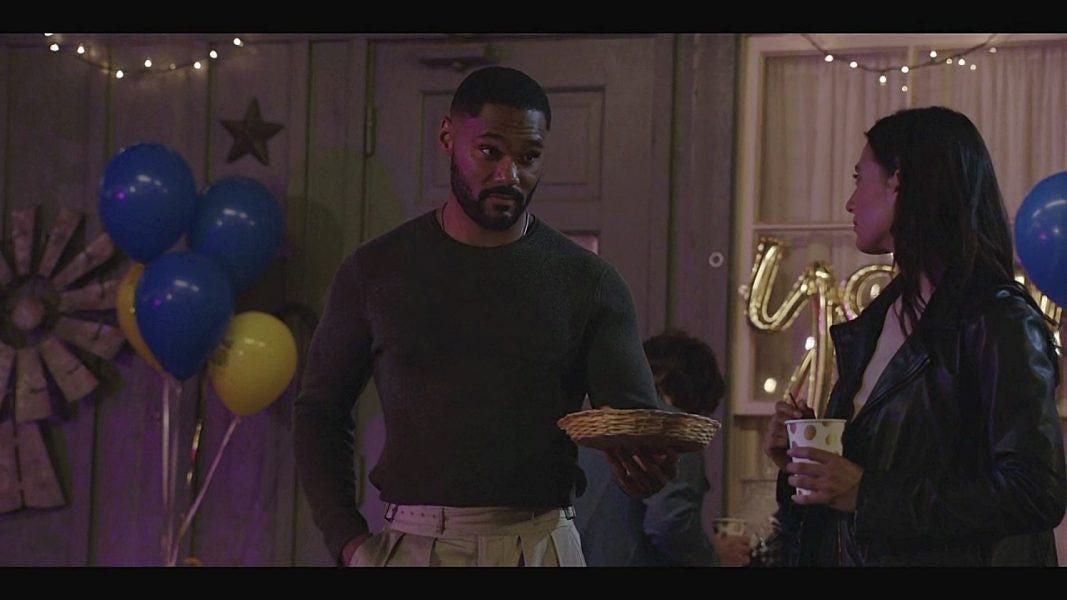 Trey cheering up Cassie on Walker series finale. Trey cheering up Cassie on Walker series finale.