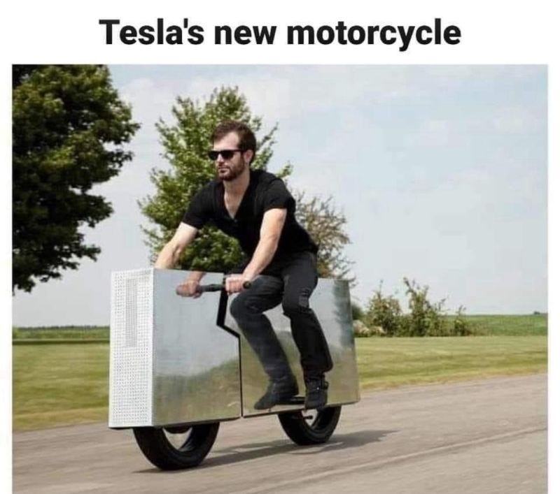 The EV Feed on LinkedIn: #tesla #motorbike #fridayfun #jokes | 37 comments