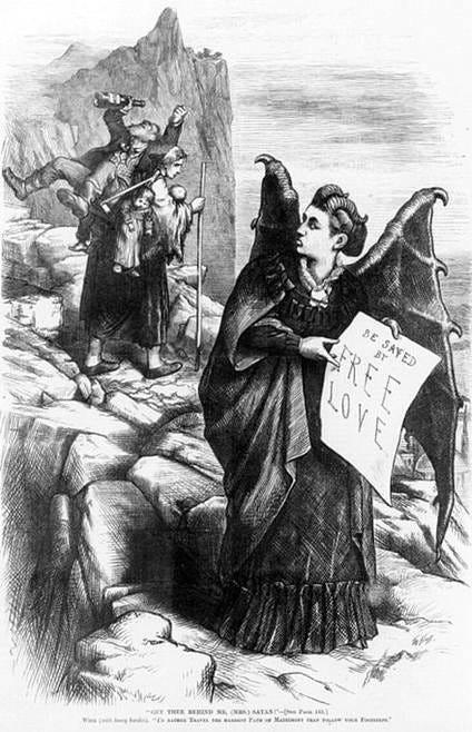 Victoria C. Woodhull caricature by Thomas Nast "Lady Satan," 1872