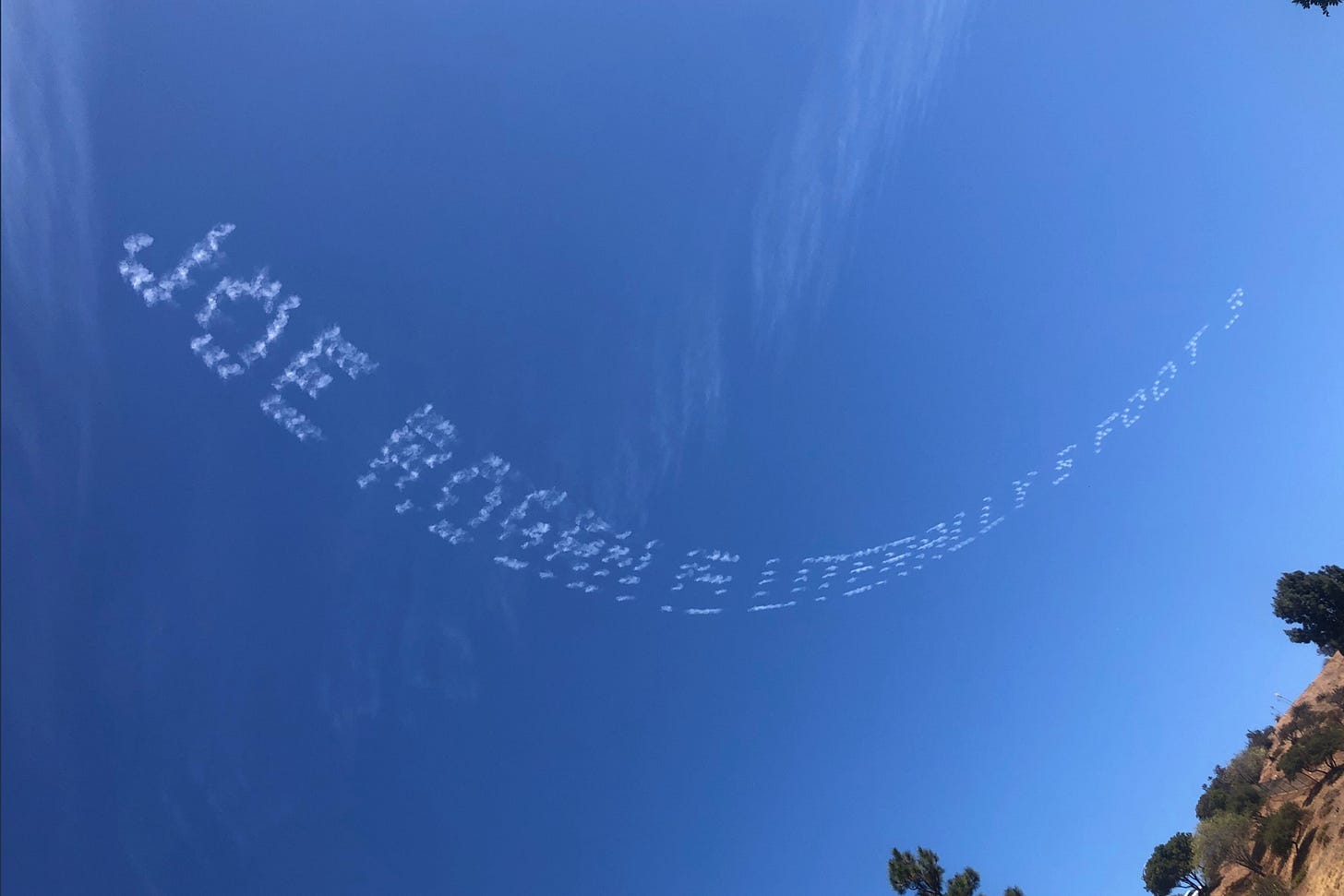 Twitter Loses it Over Skywritten Marriage Proposal Mocking Joe Rogan -  Newsweek