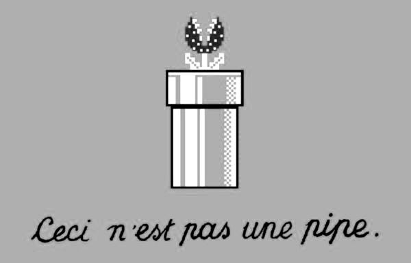 This may contain: a green background with an image of a present box and the words ceci n'est pass une pipe