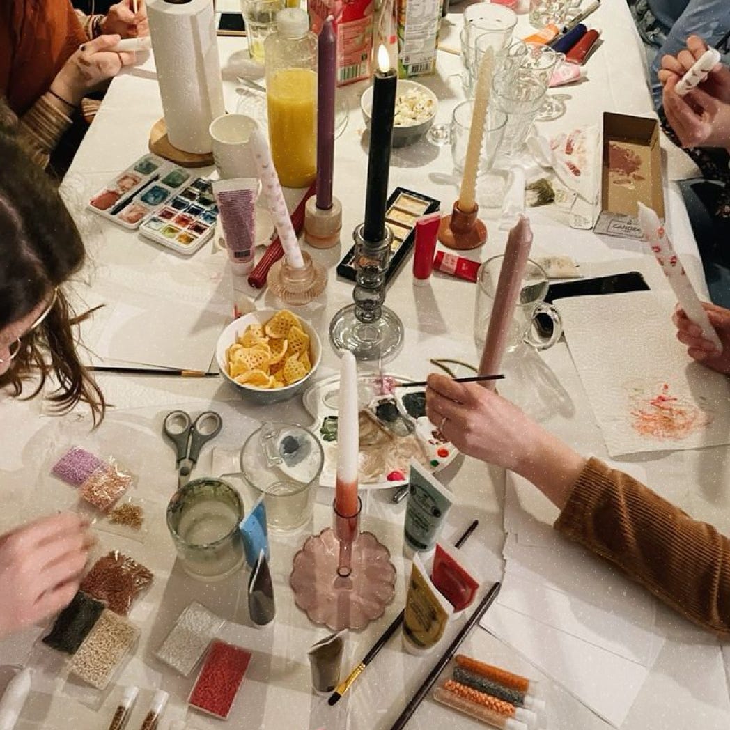 Crafting party photograph