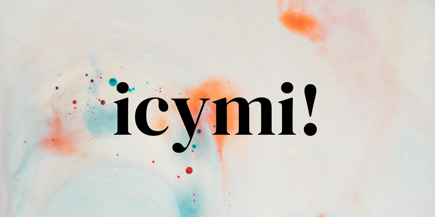 in case you missed it!