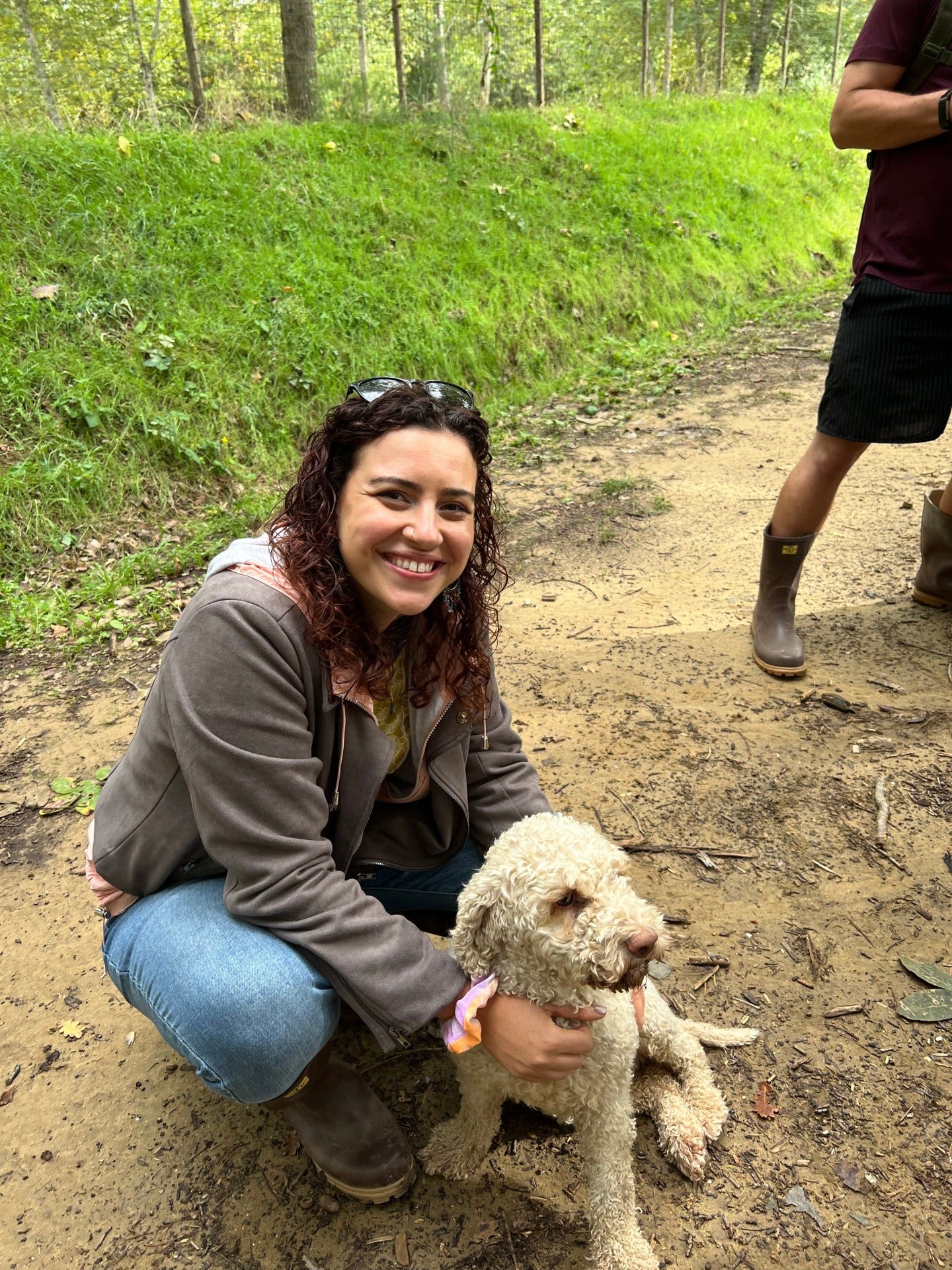 Making a furry friend on a Truffle hunt and luncheon in Siena, Italy find the best food while traveling
