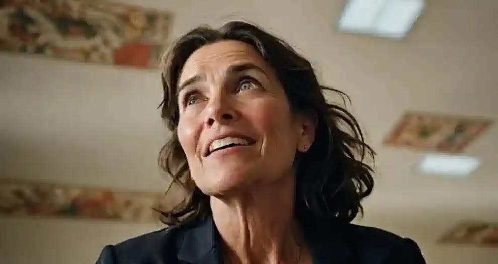 Recognize the early signs of dementia A middle-aged woman looks up to the left with a confused expression and a slight smile.