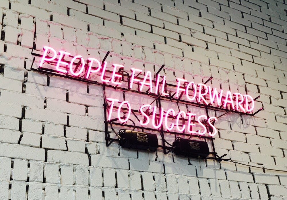 “People fail forward to success” (Credit: Ian Kim/Unsplash)