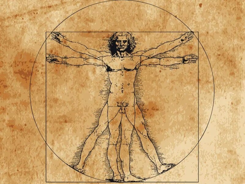 Leonardo's 'Vitruvian Man' ideal isn't far off modern measures
