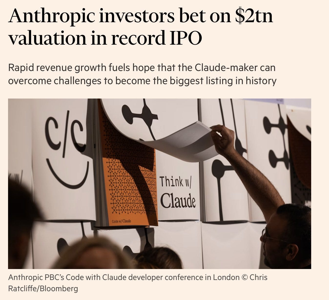 Anthropic investors eye a $2tn-plus IPO Anthropic investors eye a $2tn-plus IPO